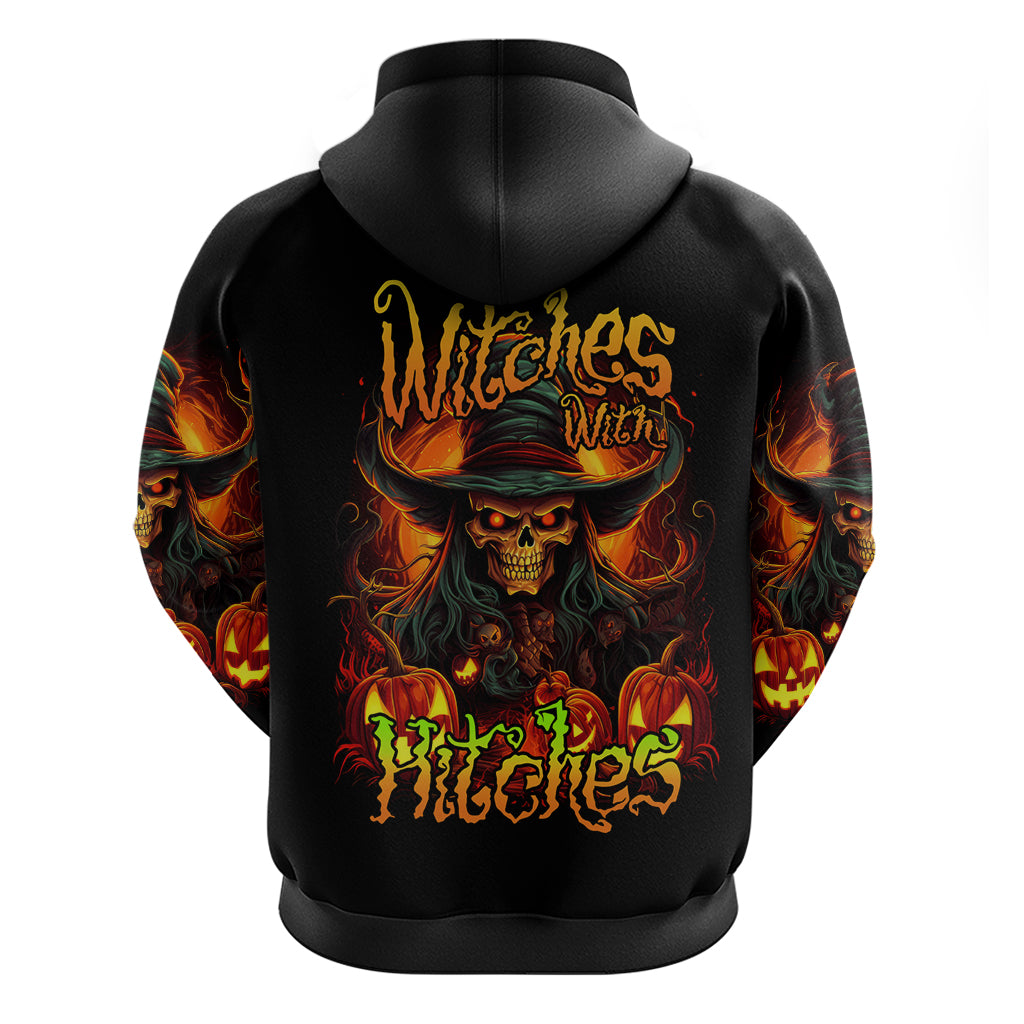 Witch Skull Zip Hoodie Witches With Hitches - Wonder Print Shop