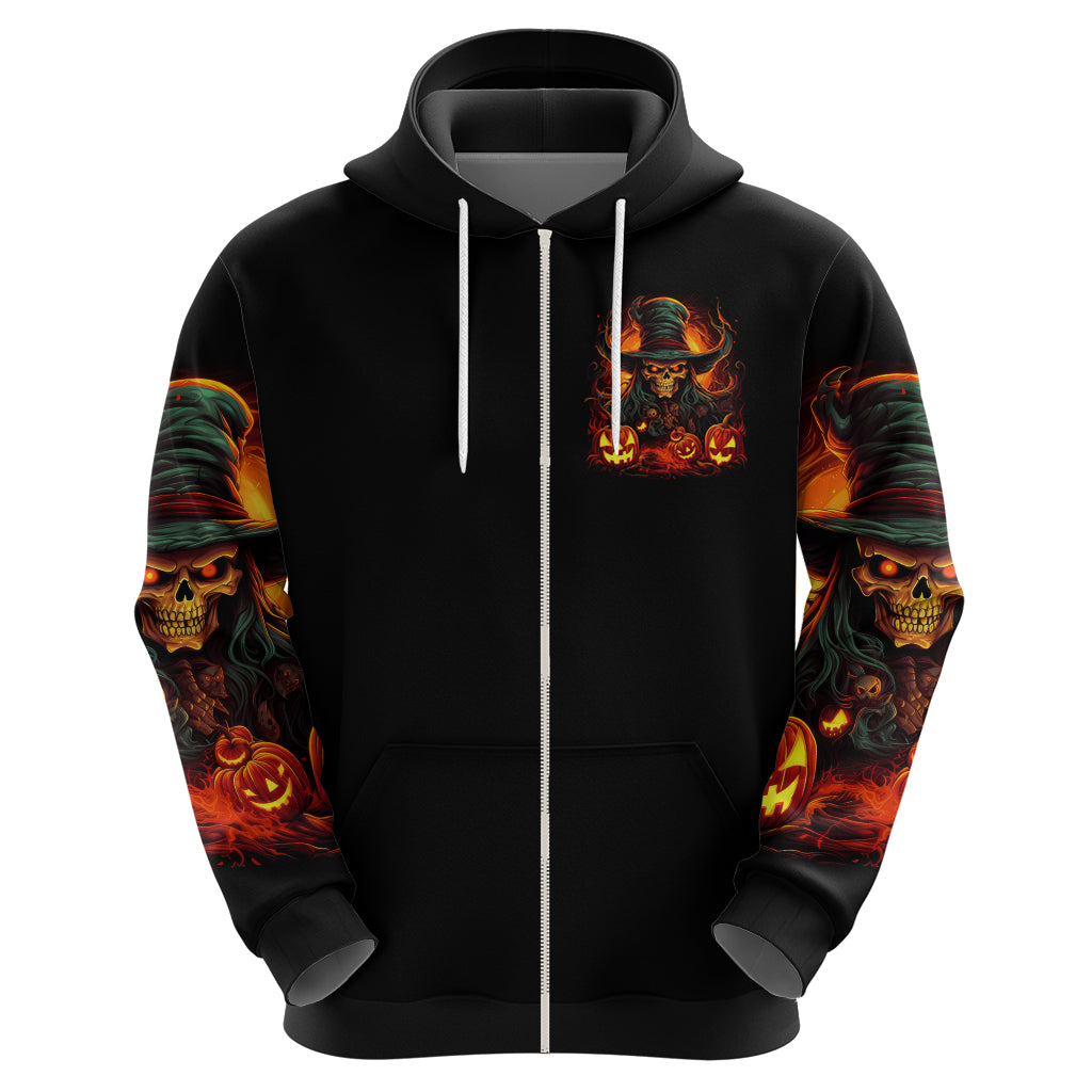 Witch Skull Zip Hoodie Witches With Hitches - Wonder Print Shop