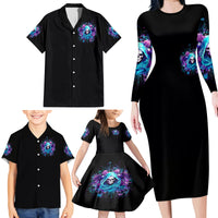 Fairy Skull Family Matching Long Sleeve Bodycon Dress and Hawaiian Shirt Once Upon A Time I Was Sweet And Innocent And Then Shit Happens - Wonder Print Shop