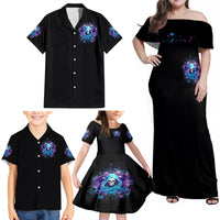 Fairy Skull Family Matching Off Shoulder Maxi Dress and Hawaiian Shirt Once Upon A Time I Was Sweet And Innocent And Then Shit Happens - Wonder Print Shop