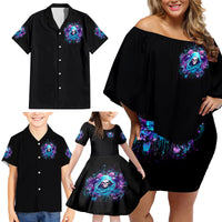 Fairy Skull Family Matching Off Shoulder Short Dress and Hawaiian Shirt Once Upon A Time I Was Sweet And Innocent And Then Shit Happens - Wonder Print Shop