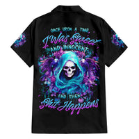 Fairy Skull Family Matching Short Sleeve Bodycon Dress and Hawaiian Shirt Once Upon A Time I Was Sweet And Innocent And Then Shit Happens - Wonder Print Shop