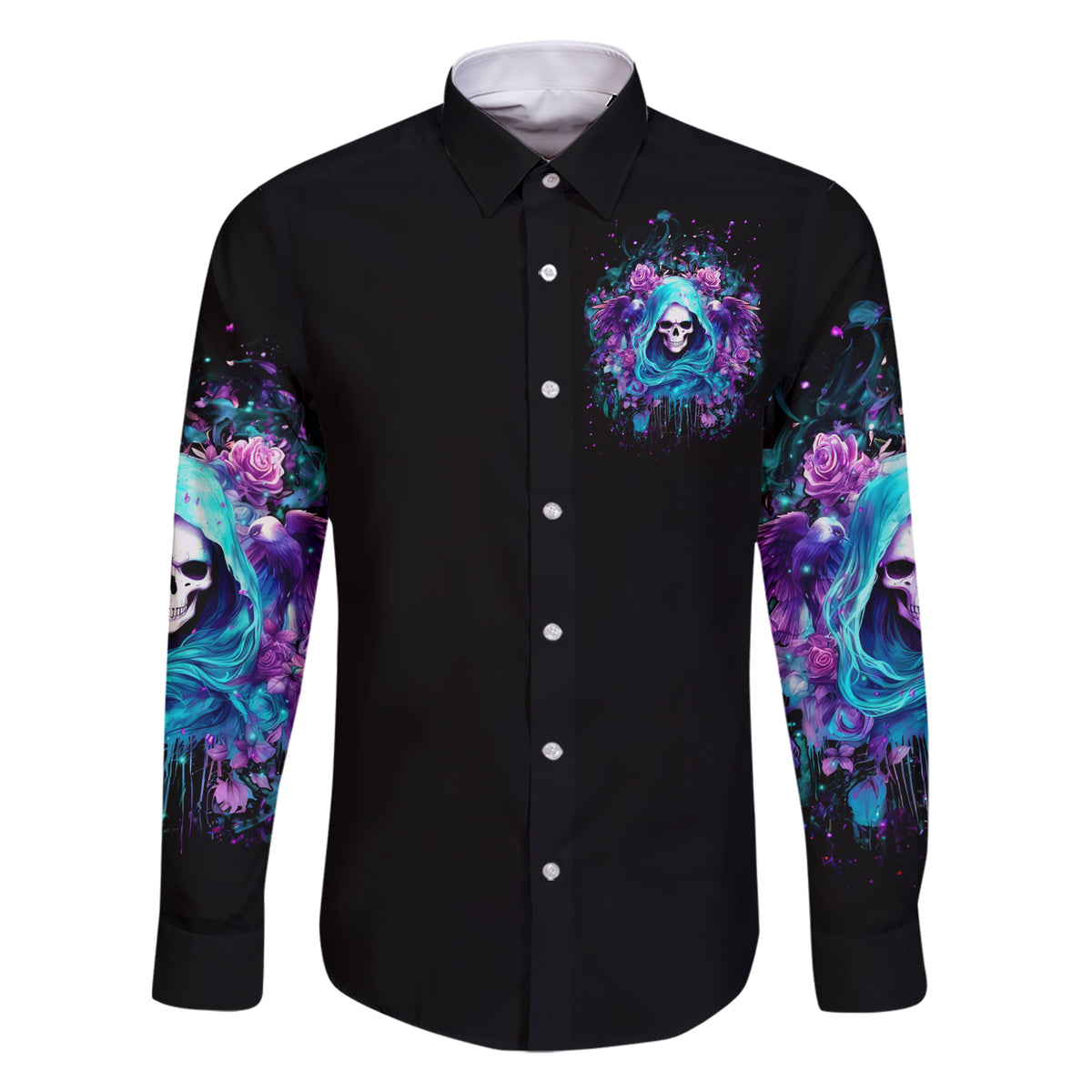 Fairy Skull Family Matching Short Sleeve Bodycon Dress and Hawaiian Shirt Once Upon A Time I Was Sweet And Innocent And Then Shit Happens - Wonder Print Shop