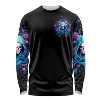 Fairy Skull Long Sleeve Shirt Once Upon A Time I Was Sweet And Innocent And Then Shit Happens - Wonder Print Shop