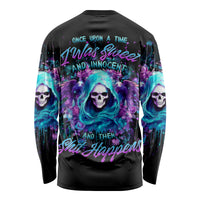Fairy Skull Long Sleeve Shirt Once Upon A Time I Was Sweet And Innocent And Then Shit Happens - Wonder Print Shop