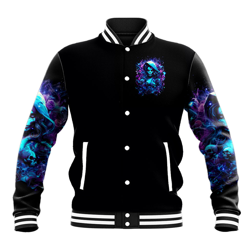 Witch Skull Baseball Jacket I Was Born With My Heart On My Sleeve A Fire In My Soul And Amout Can't Control - Wonder Print Shop