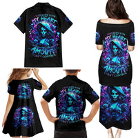Witch Skull Family Matching Puletasi and Hawaiian Shirt I Was Born With My Heart On My Sleeve A Fire In My Soul And Amout Can't Control - Wonder Print Shop