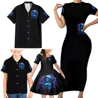 Witch Skull Family Matching Short Sleeve Bodycon Dress and Hawaiian Shirt I Was Born With My Heart On My Sleeve A Fire In My Soul And Amout Can't Control - Wonder Print Shop