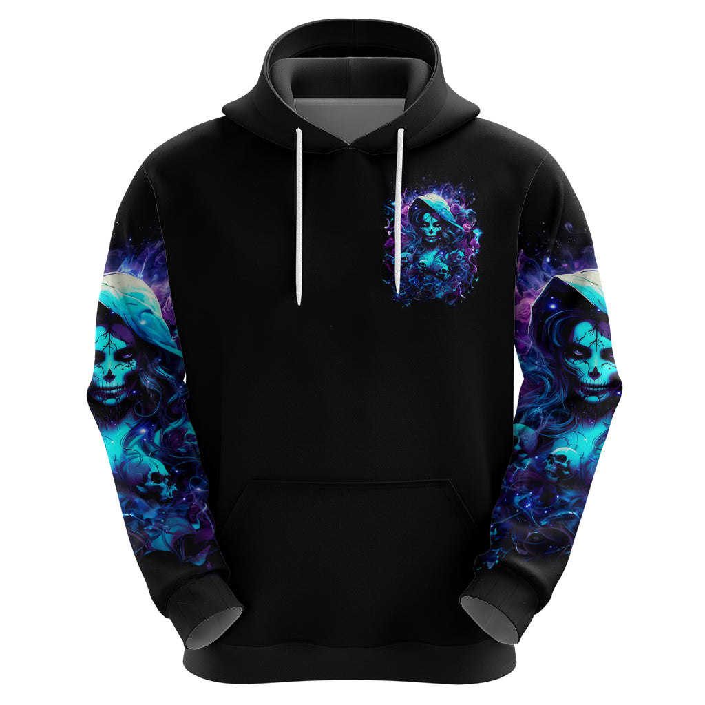 Witch Skull Hoodie I Was Born With My Heart On My Sleeve A Fire In My Soul And Amout Can't Control - Wonder Print Shop
