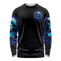 Witch Skull Long Sleeve Shirt I Was Born With My Heart On My Sleeve A Fire In My Soul And Amout Can't Control - Wonder Print Shop