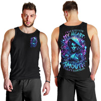 Witch Skull Men Tank Top I Was Born With My Heart On My Sleeve A Fire In My Soul And Amout Can't Control - Wonder Print Shop