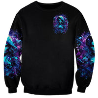 Witch Skull Sweatshirt I Was Born With My Heart On My Sleeve A Fire In My Soul And Amout Can't Control - Wonder Print Shop