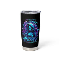 Witch Skull Tumbler Cup I Was Born With My Heart On My Sleeve A Fire In My Soul And Amout Can't Control - Wonder Print Shop