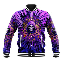 Sunflower Skull Baseball Jacket The Good Girl In Me Got Tired Of The Bullshit - Wonder Print Shop
