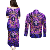 Sunflower Skull Couples Matching Puletasi and Long Sleeve Button Shirt The Good Girl In Me Got Tired Of The Bullshit - Wonder Print Shop