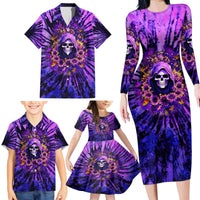Sunflower Skull Family Matching Long Sleeve Bodycon Dress and Hawaiian Shirt The Good Girl In Me Got Tired Of The Bullshit - Wonder Print Shop