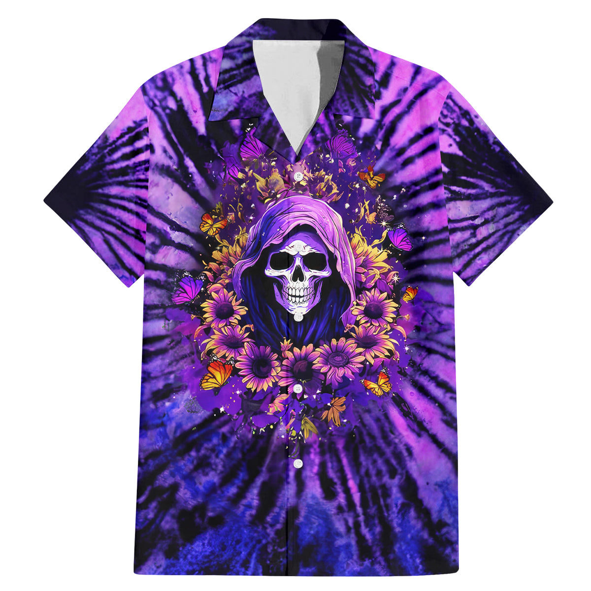 Sunflower Skull Family Matching Mermaid Dress and Hawaiian Shirt The Good Girl In Me Got Tired Of The Bullshit - Wonder Print Shop