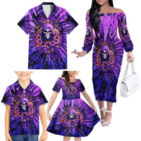 Sunflower Skull Family Matching Off Shoulder Long Sleeve Dress and Hawaiian Shirt The Good Girl In Me Got Tired Of The Bullshit - Wonder Print Shop