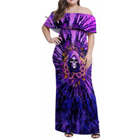 Sunflower Skull Family Matching Off Shoulder Maxi Dress and Hawaiian Shirt The Good Girl In Me Got Tired Of The Bullshit - Wonder Print Shop