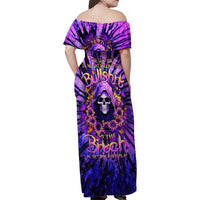 Sunflower Skull Family Matching Off Shoulder Maxi Dress and Hawaiian Shirt The Good Girl In Me Got Tired Of The Bullshit - Wonder Print Shop