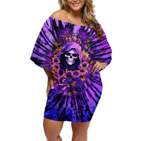 Sunflower Skull Family Matching Off Shoulder Short Dress and Hawaiian Shirt The Good Girl In Me Got Tired Of The Bullshit - Wonder Print Shop
