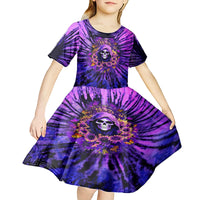 Sunflower Skull Kid Short Sleeve Dress The Good Girl In Me Got Tired Of The Bullshit - Wonder Print Shop