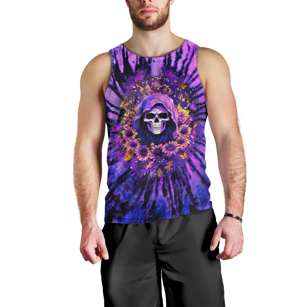 Sunflower Skull Men Tank Top The Good Girl In Me Got Tired Of The Bullshit - Wonder Print Shop