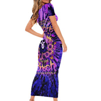 Sunflower Skull Short Sleeve Bodycon Dress The Good Girl In Me Got Tired Of The Bullshit - Wonder Print Shop