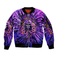 Sunflower Skull Sleeve Zip Bomber Jacket The Good Girl In Me Got Tired Of The Bullshit - Wonder Print Shop