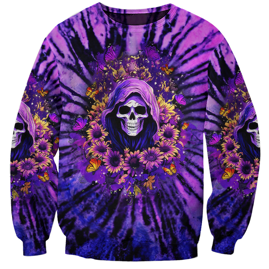 Sunflower Skull Sweatshirt The Good Girl In Me Got Tired Of The Bullshit - Wonder Print Shop