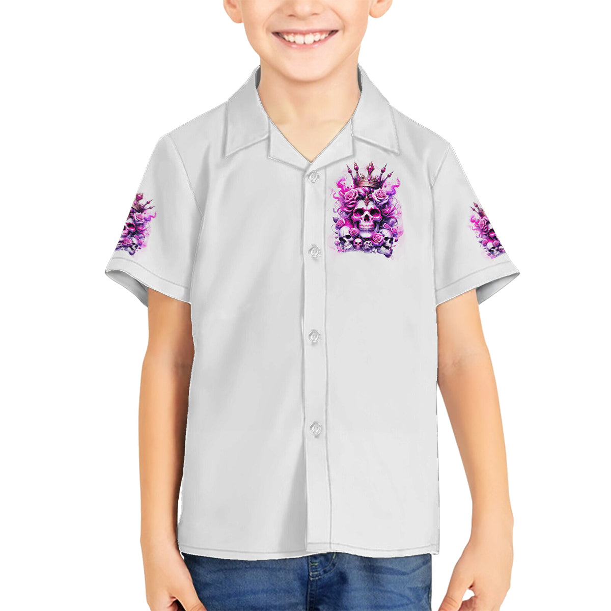 Rose Skull Family Matching Puletasi and Hawaiian Shirt Queen Skull - Wonder Print Shop