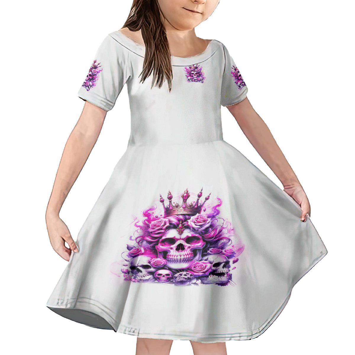 Rose Skull Family Matching Tank Maxi Dress and Hawaiian Shirt Queen Skull - Wonder Print Shop