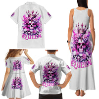Rose Skull Family Matching Tank Maxi Dress and Hawaiian Shirt Queen Skull - Wonder Print Shop