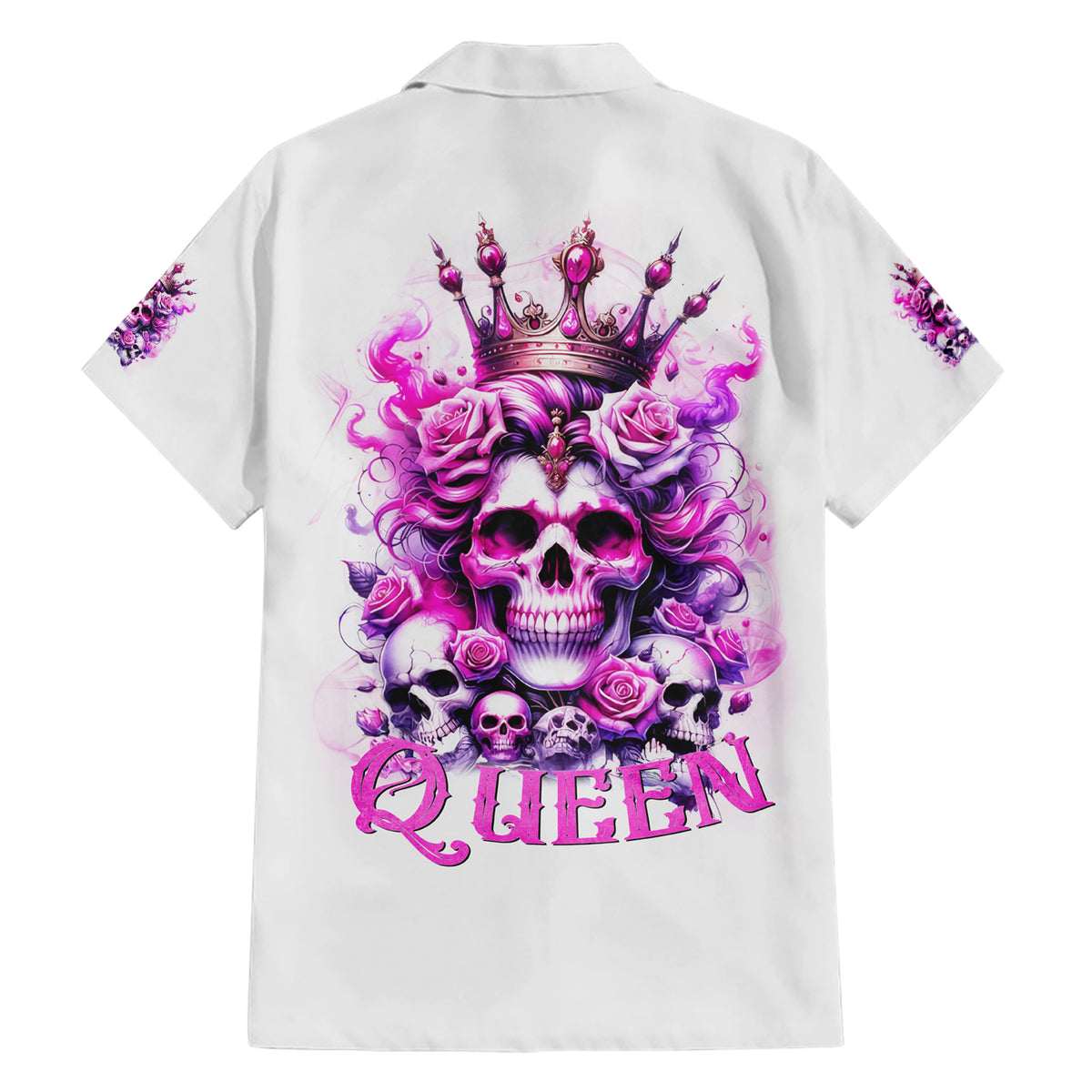 Rose Skull Hawaiian Shirt Queen Skull - Wonder Print Shop
