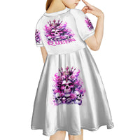 Rose Skull Kid Short Sleeve Dress Queen Skull - Wonder Print Shop