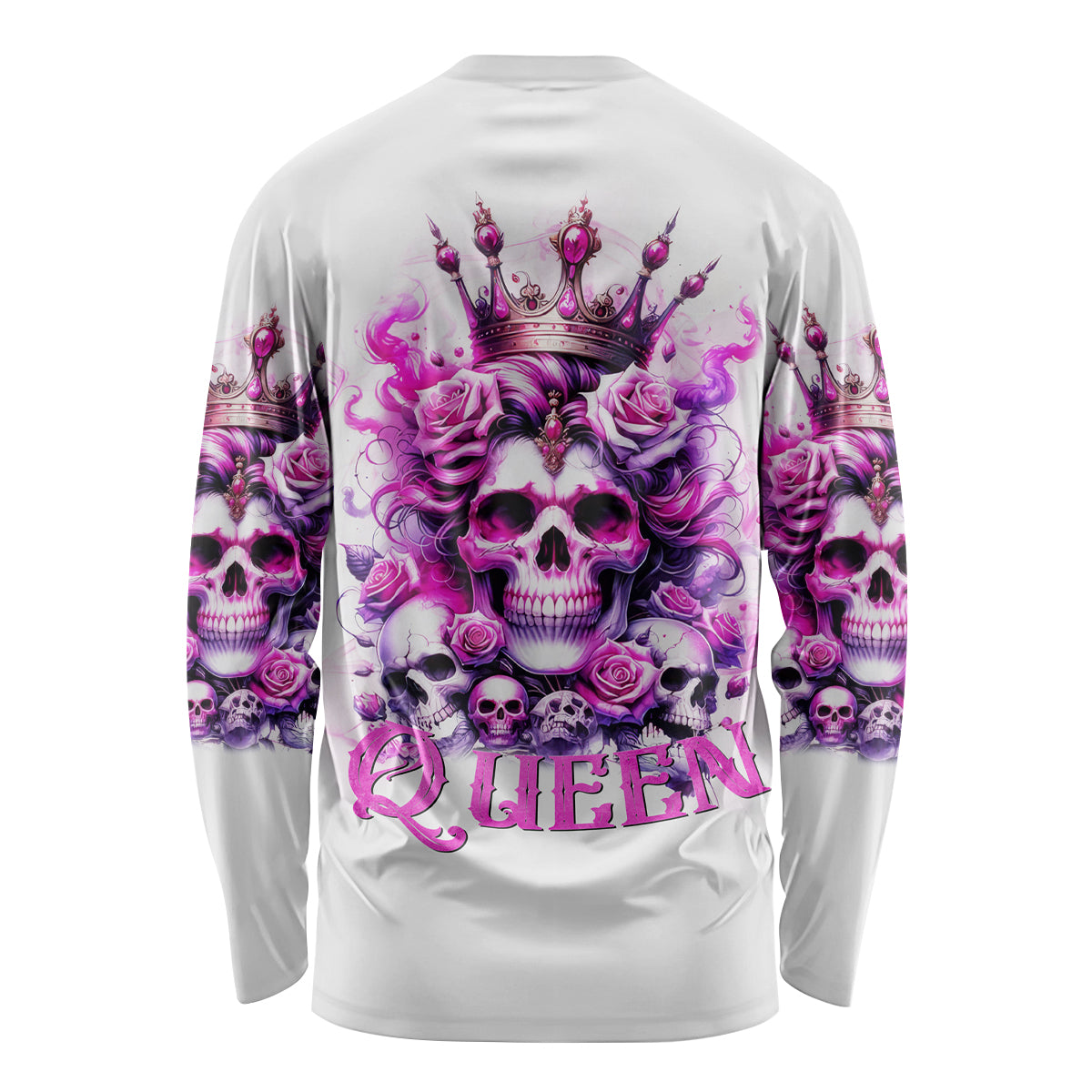 Rose Skull Long Sleeve Shirt Queen Skull - Wonder Print Shop