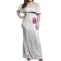 Rose Skull Off Shoulder Maxi Dress Queen Skull - Wonder Print Shop