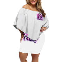 Rose Skull Off Shoulder Short Dress Queen Skull - Wonder Print Shop