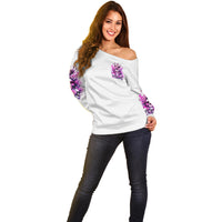 Rose Skull Off Shoulder Sweater Queen Skull - Wonder Print Shop