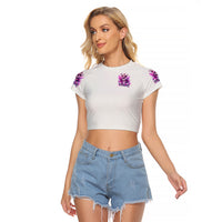 Rose Skull Raglan Cropped T Shirt Queen Skull - Wonder Print Shop