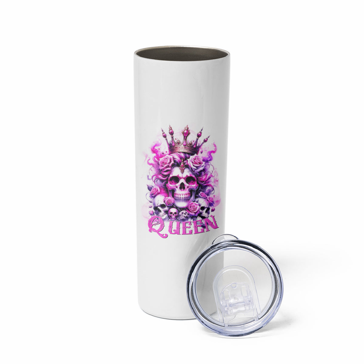 Rose Skull Skinny Tumbler Queen Skull - Wonder Print Shop