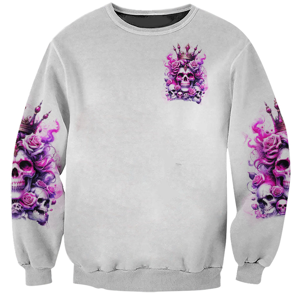 Rose Skull Sweatshirt Queen Skull - Wonder Print Shop