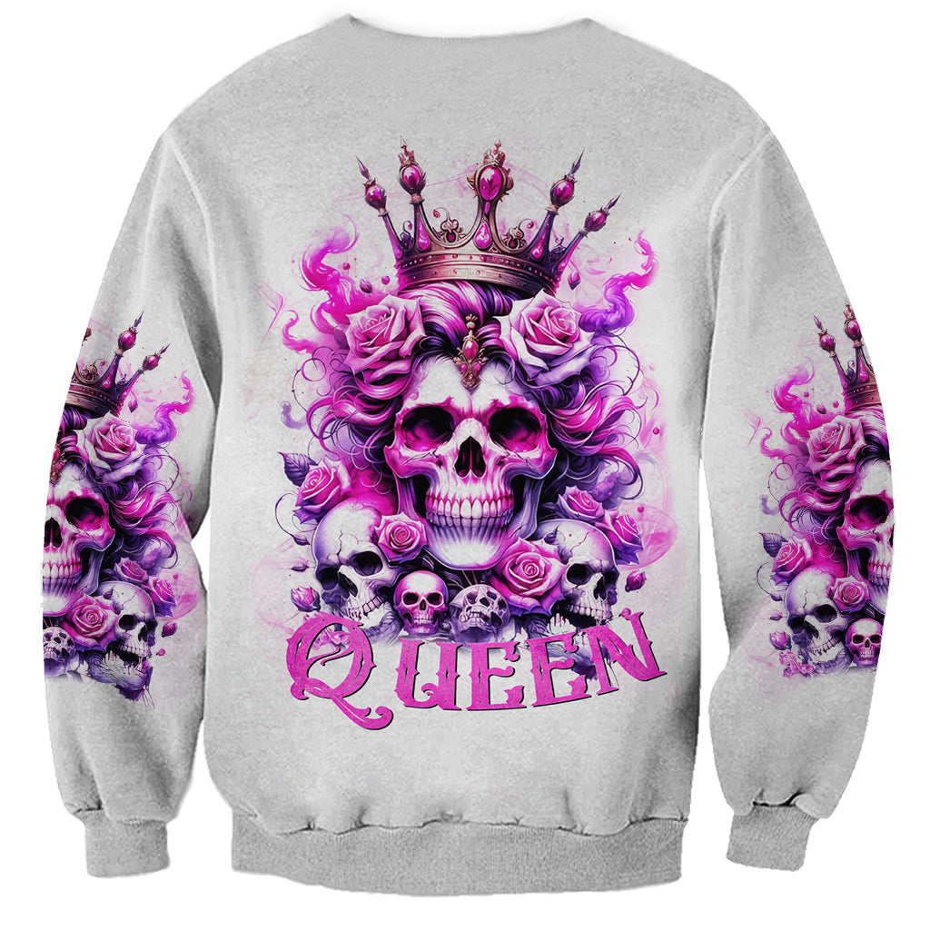 Rose Skull Sweatshirt Queen Skull - Wonder Print Shop