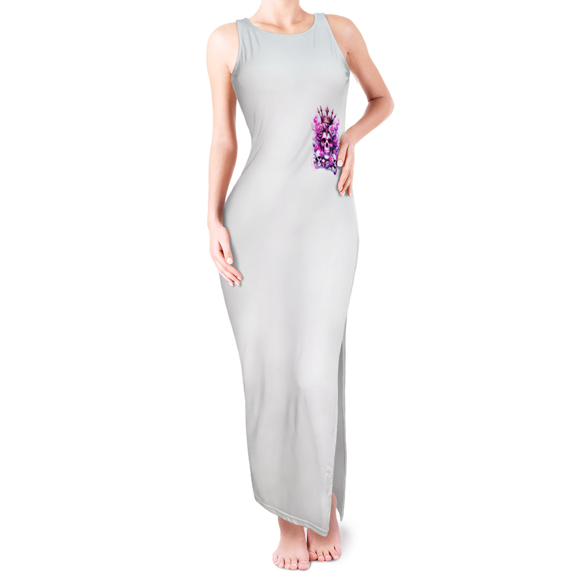 Rose Skull Tank Maxi Dress Queen Skull - Wonder Print Shop