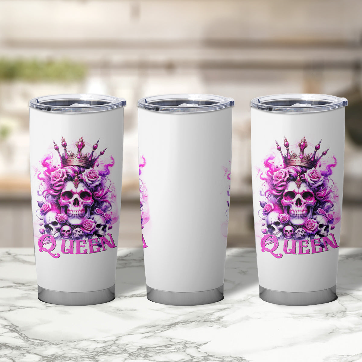 Rose Skull Tumbler Cup Queen Skull - Wonder Print Shop