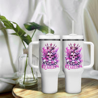 Rose Skull Tumbler With Handle Queen Skull - Wonder Print Shop