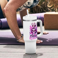 Rose Skull Tumbler With Handle Queen Skull - Wonder Print Shop