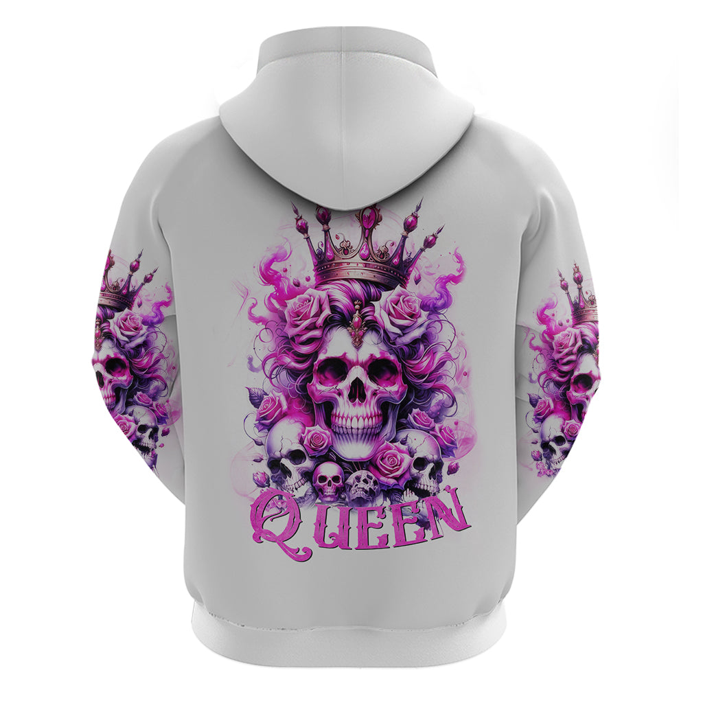 Rose Skull Zip Hoodie Queen Skull - Wonder Print Shop