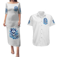 Rose Skull Couples Matching Puletasi and Hawaiian Shirt King Skull - Wonder Print Shop