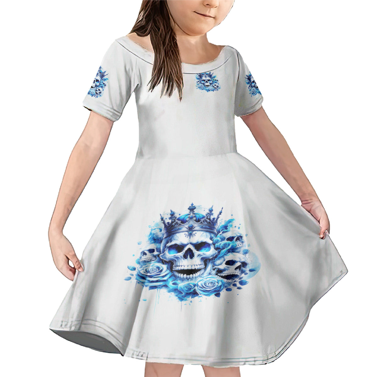 Rose Skull Family Matching Mermaid Dress and Hawaiian Shirt King Skull - Wonder Print Shop